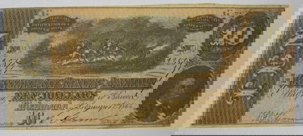 1864 $10 CONFEDERATE STATES OF AMERICA