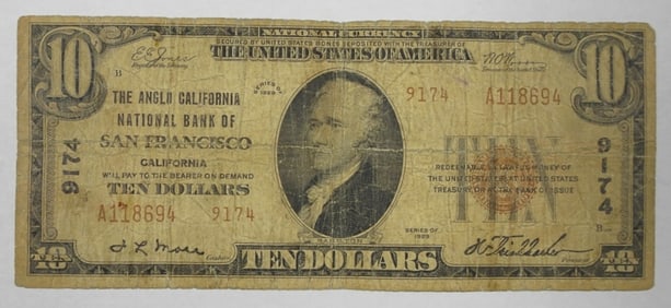 1929 $10 NATIONAL CURRENCY #9174