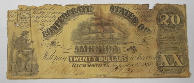 1861 $20 CONFEDERATE STATES OF AMERICA