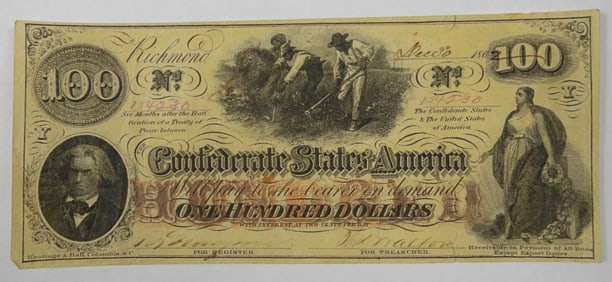 1862 $100 CONFEDERATE STATES OF AMERICA