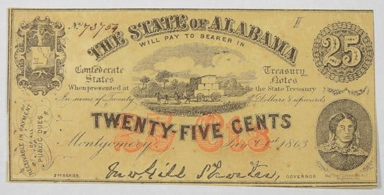 25 CENTS STATE OF ALABAMA NOTE