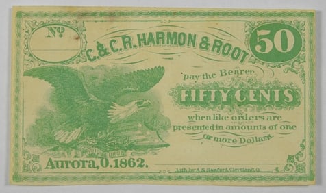 50 CENTS AURORA, OR OBSOLETE NOTE