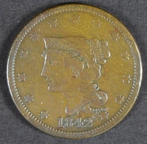 1842 LIBERTY HEAD LARGE CENT
