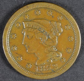1852 LIBERTY HEAD LARGE CENT
