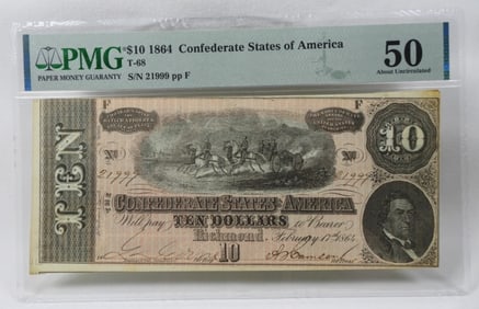 $10 1864 CONFEDERATE STATES of AMERICA