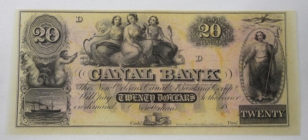 $20 OBSOLETE CANAL BANK NOTE