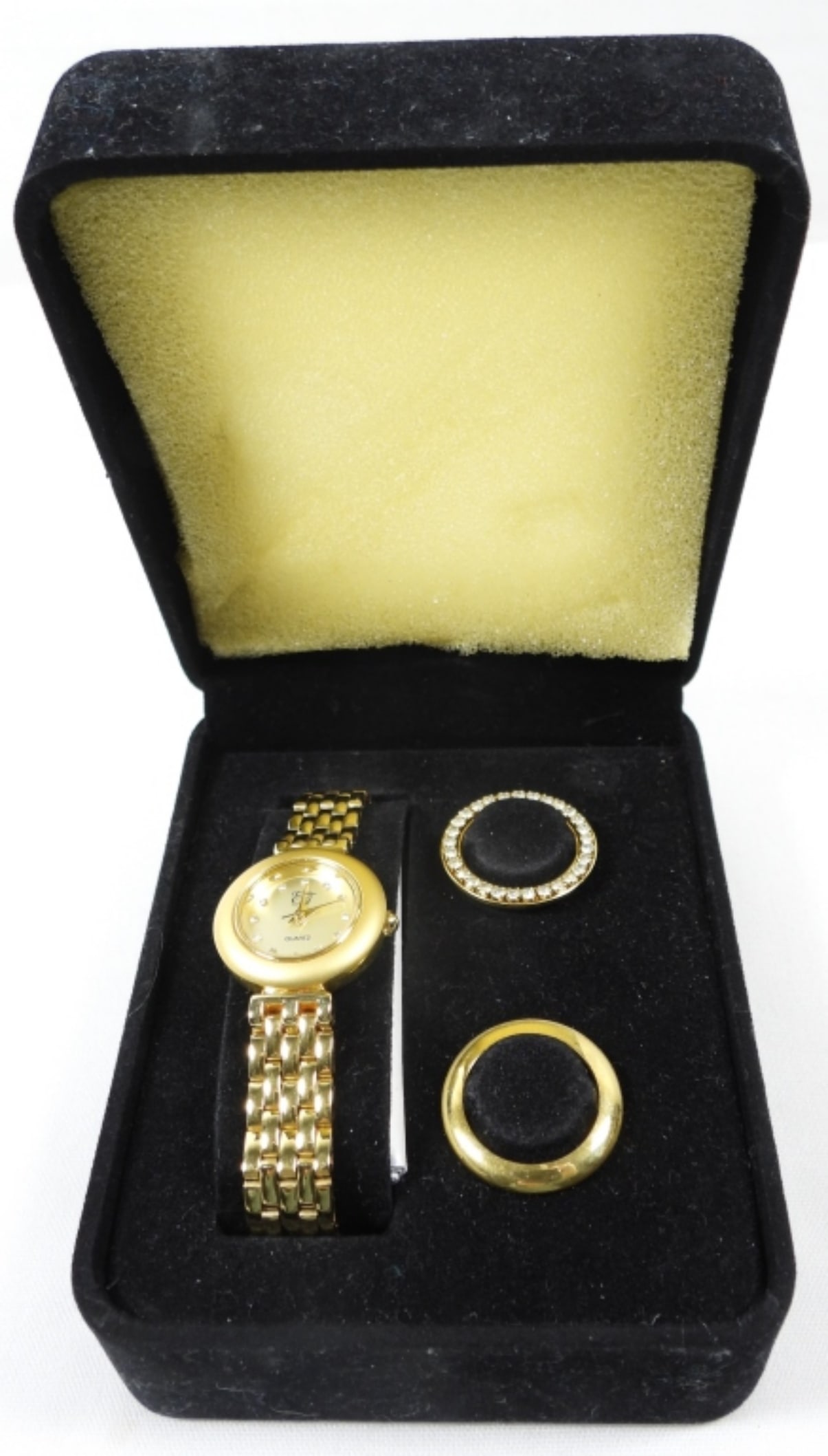 LADIES QUARTZ WATCH w/CHANGEABLE BEZELS: LIKE NEW IN BOX -QUARTZ - UNTESTED