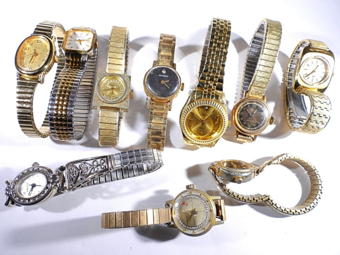 (10) LADIES WRISTWATCHES - QUARTZ: FEW WIND-UP - UNTESTED LOT