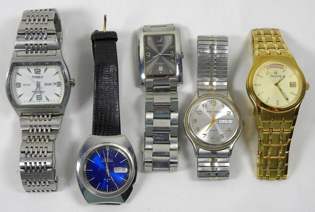 (5) DAY/DATE MEN'S WATCH LOT (1 of 2)