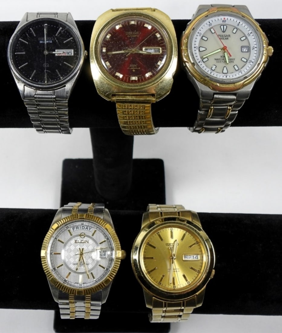 UNTESTED DATE/DAY MENS WATCH LOT (5)