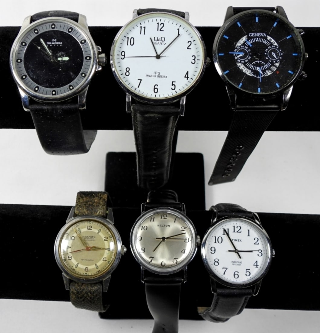 MENS BLACK BAND WATCH MIXED LOT (6) (1 of 2)