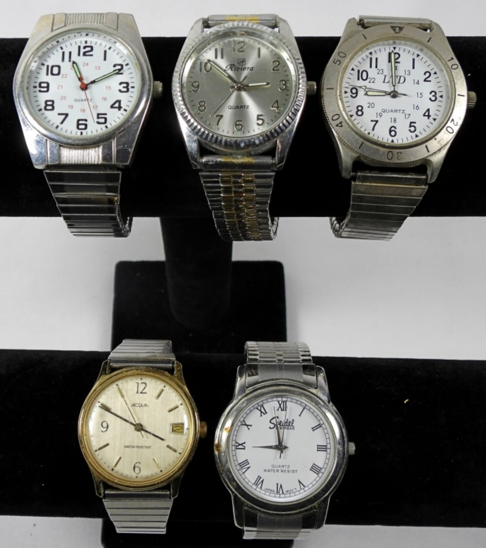 SILVER TONE MENS STRETCH WATCHES (5) (1 of 2)