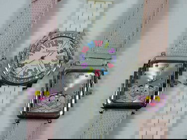 PRETTY PINK PANTHER WATCH LOT (3)