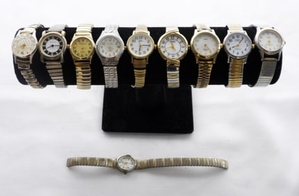 (10) LADIES WATCHES IN SILVER TONES