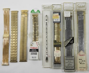 SILVER/GOLD TONE WATCH BAND LOT (8)