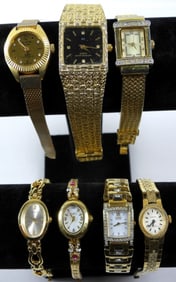 GOLD TONE LADIES SPARKLEY WATCHES (7)