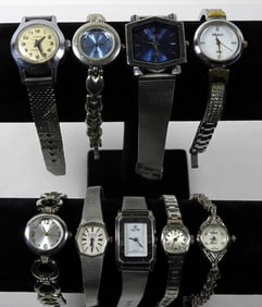 PRETTY SILVER TONE LADIES WATCHES (9)