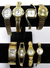 STUNNING GOLD TONE LADIES WATCHES (8)