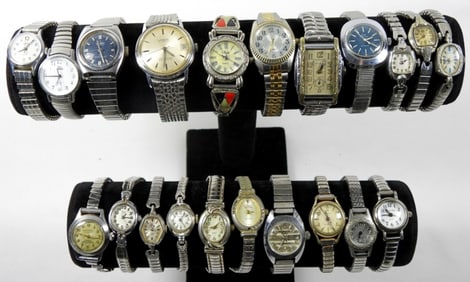 SILVER TONE LADIES STRETCH WATCH LOT (20)