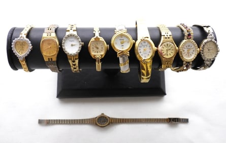 (10) STUNNING GOLD TONE WATCH LOT