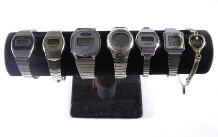 (7) SILVER TONE DIGITAL WATCH LOT