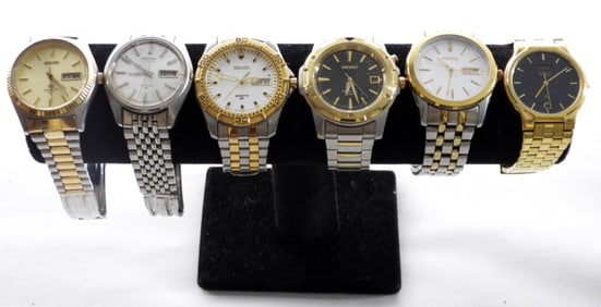 SEIKO MENS DATE/DAY WATCH LOT (6)