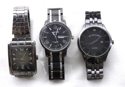 MENS DATE/DAY WATCH LOT (3)
