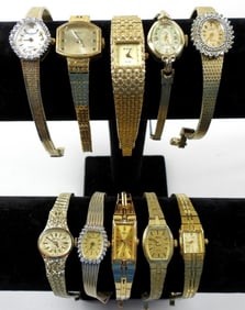 (10) GOLD TONE FASHION WATCHES