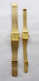 GOLD TONE WATCH SET: SEIKO/LONGINES
