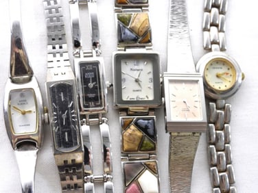 STUNNING SILVER TONE LADIES WATCH LOT (6)