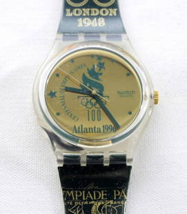 ATLANTA 1996 OLYMPIC SEATCH WATCH: ATLANTA, NEW IN ORIGINAL PACKAGING, 1996 OLYMPIC SWATCH WATCH, GREAT CONDITION. WATCH IS NOT TESTED MEANING IT COULD NEED REPAIR OR PARTS TO WORK.
