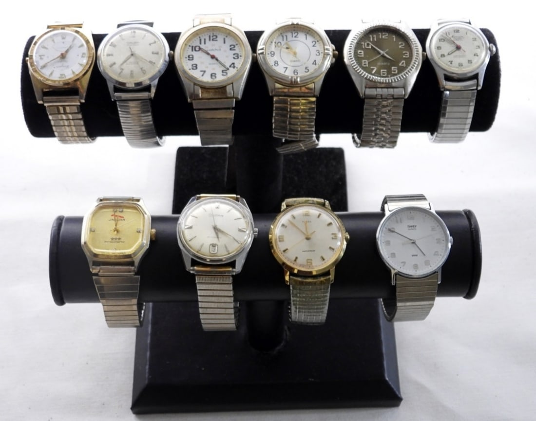 (10) MENS MIXED SILVER TONE WATCHES (1 of 3)