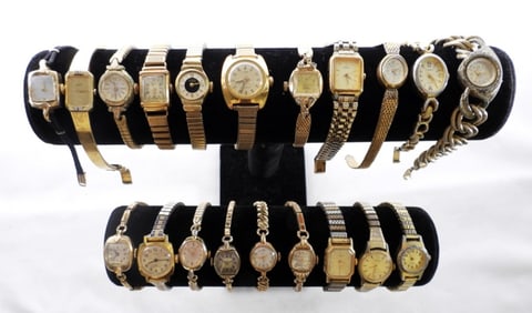 (20) GOLD TONE LADIES FASHION WATCHES