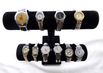 CLASSIC SILVER TONE STRETCH WATCHES (10)