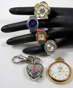 (6) ASSORTED WATCH RINGS/KEYCHAIN/PENDANT