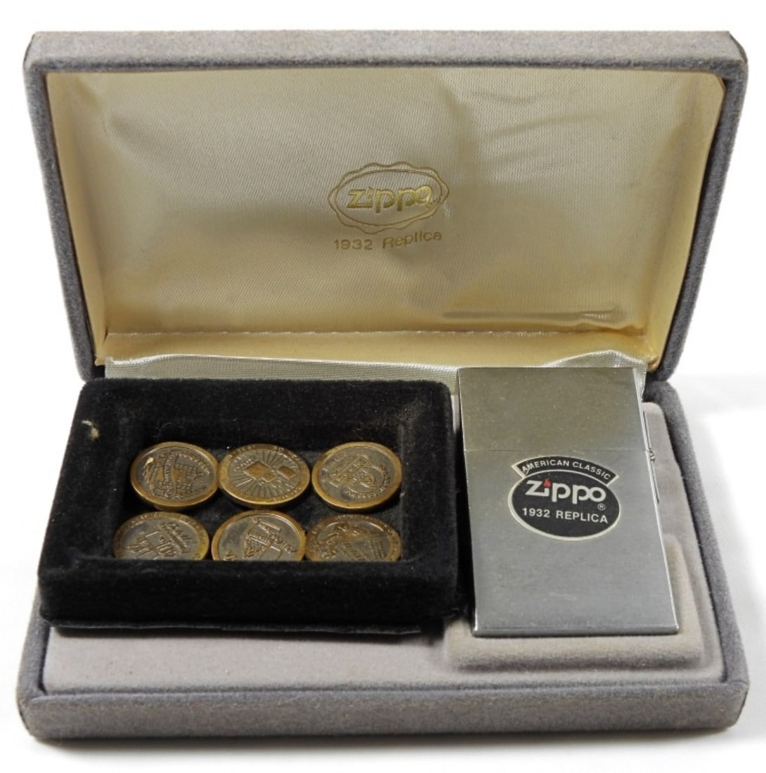 ZIPPO 1932 REPLICA UNFIRED & ZIPPO PINS (1 of 7)