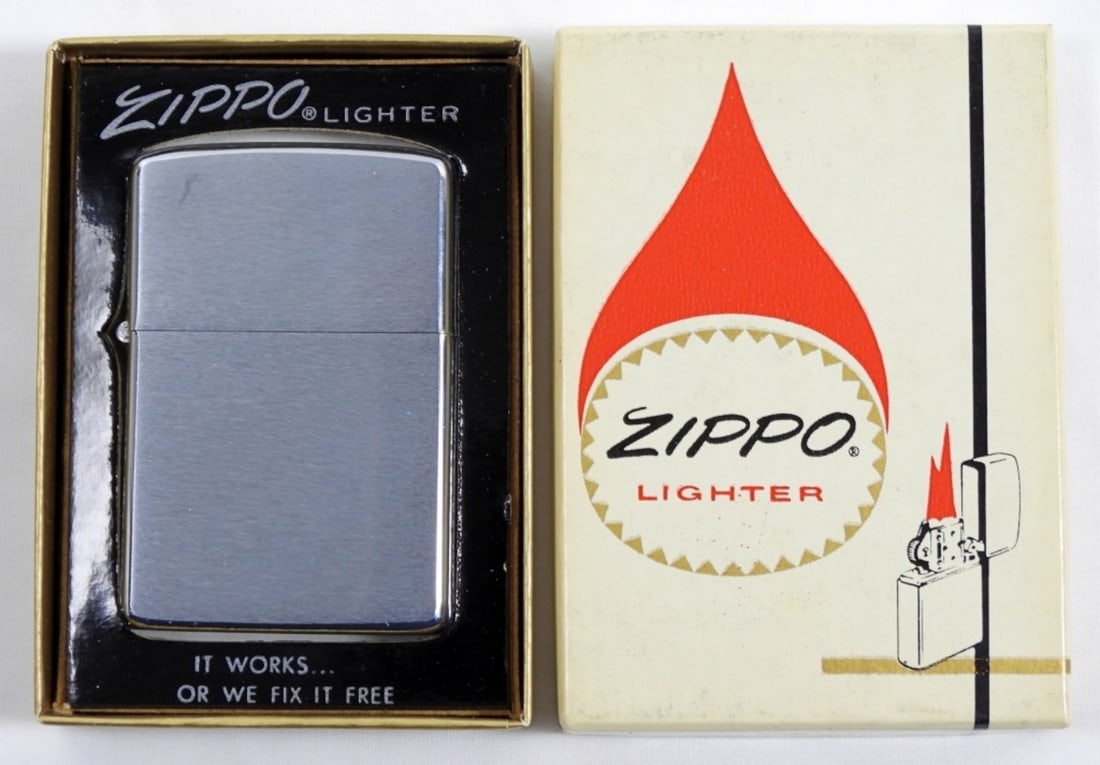 1972 UNFIRED ZIPPO LIGHTER: 1972 UNFIRED ZIPPO LIGHTER SILVER BRUSHED FINISH IN BOX.
