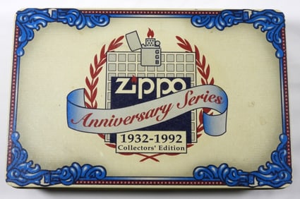 ZIPPO ANNIVERSARY SERIES TIN W/ 2 ZIPPOS