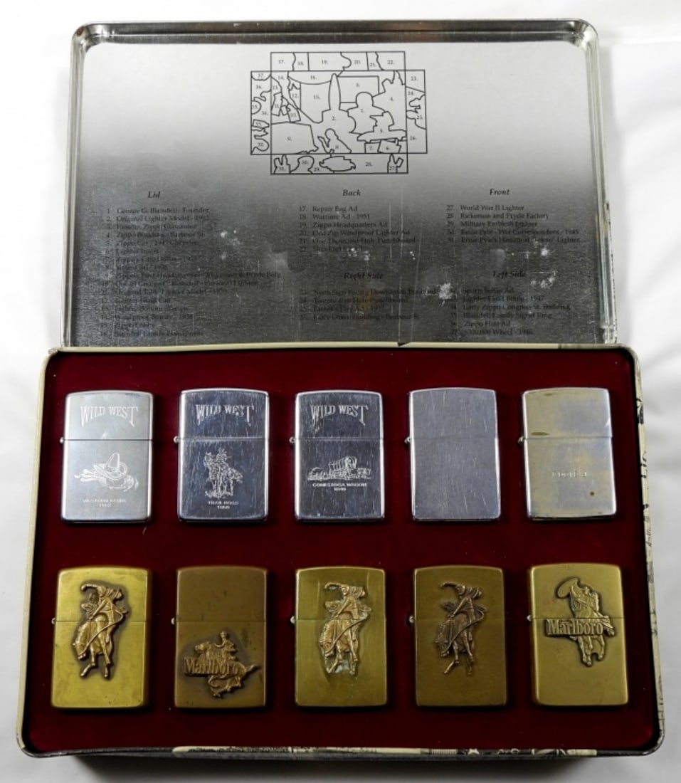 (10) COLLECTORS ZIPPO LIGHTERS TIN (1 of 6)