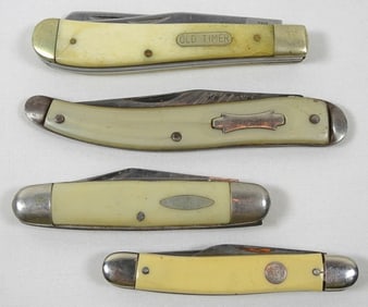 (4) VINTAGE POCKET KNIFE LOT - OLD TIMER