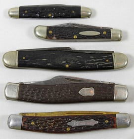 (5) VINTAGE POCKET KNIVES  - VARIETY