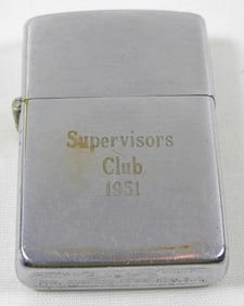 PAT 2032695 ZIPPO SUPERVISORS CLUB 1951