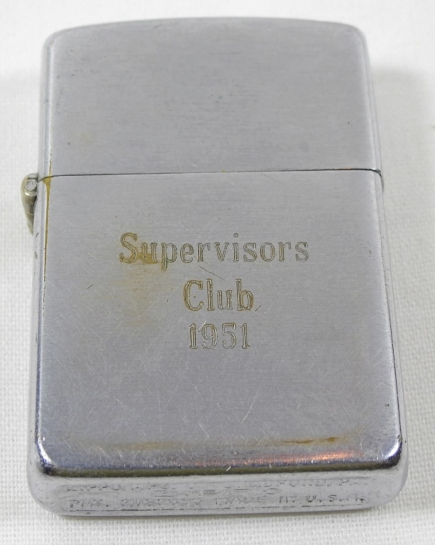PAT 2032695 ZIPPO SUPERVISORS CLUB 1951: INSERT ORIGINAL PAT 2032695 - FIRED