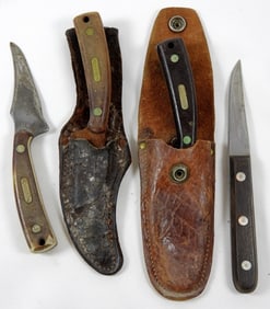 (3) SCHRADE OLD TIMER (1) J.A. HENCKELS