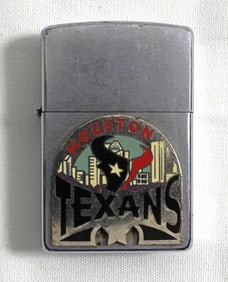 2002 (FIRED) CHROME HOUSTON TEXANS ZIPPO