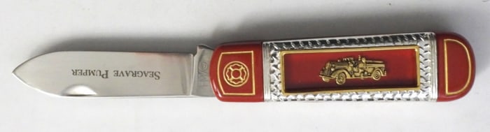 FRANKLIN MINT SEAGRAVE PUMPER  KNIFE