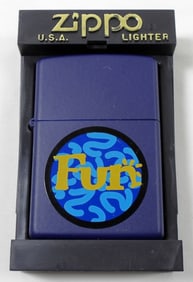 2001 SEALED 'FUN' BLUE MATTE ZIPPO