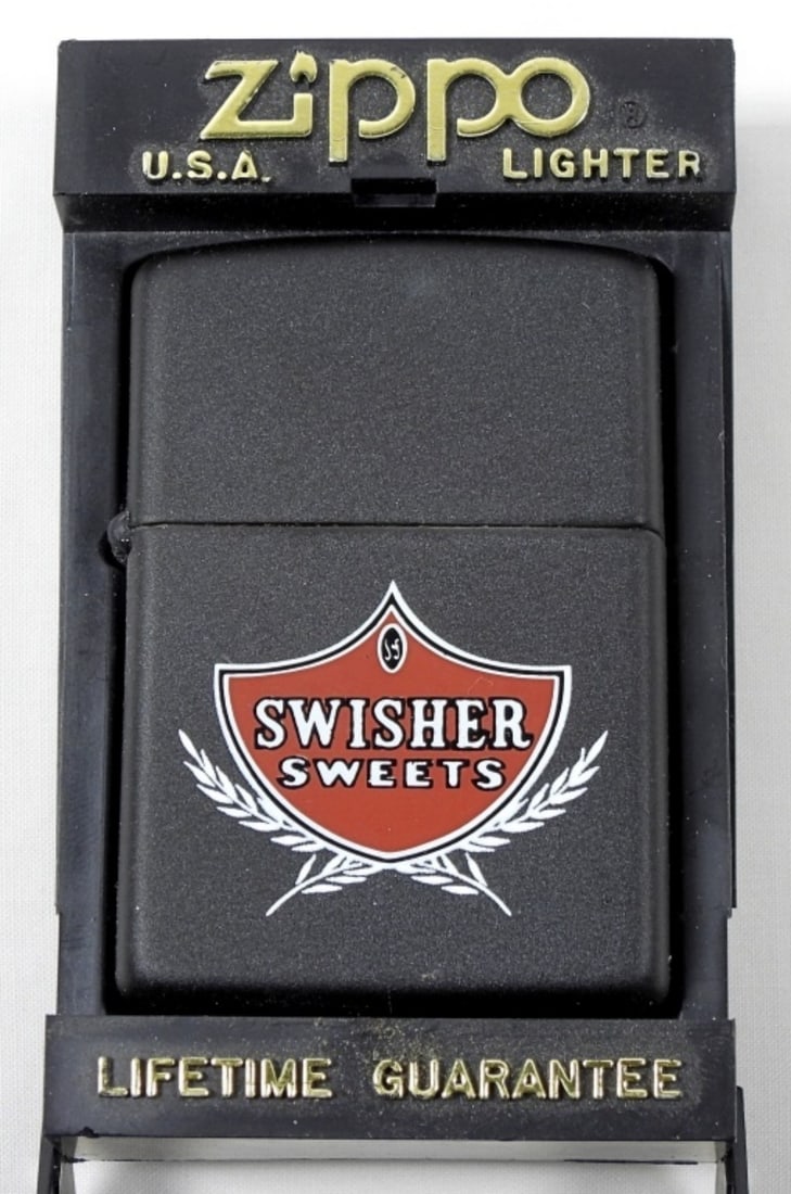 UNFIRED SWISHER SWEETS BLACK MATTE ZIPPO: UNFIRED BLACK MATTE SWISHER SWEETS ZIPPO