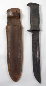 LARGE VTG FIXED BLADE KNIFE IN SHEATH