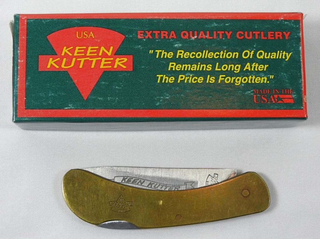 KEEN CUTTER 92 BRASS LOCKBACK KNIFE (1 of 3)